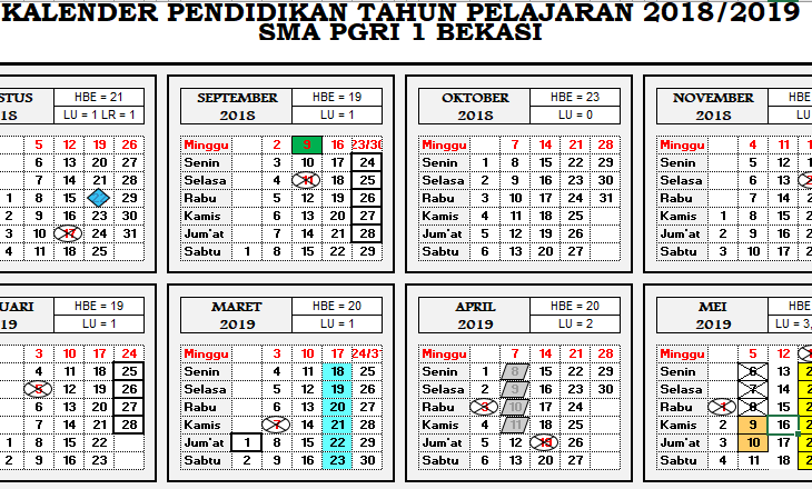 Detail Gambar Kalender Akademik Sekolah Selama 2 Semester Nomer 52