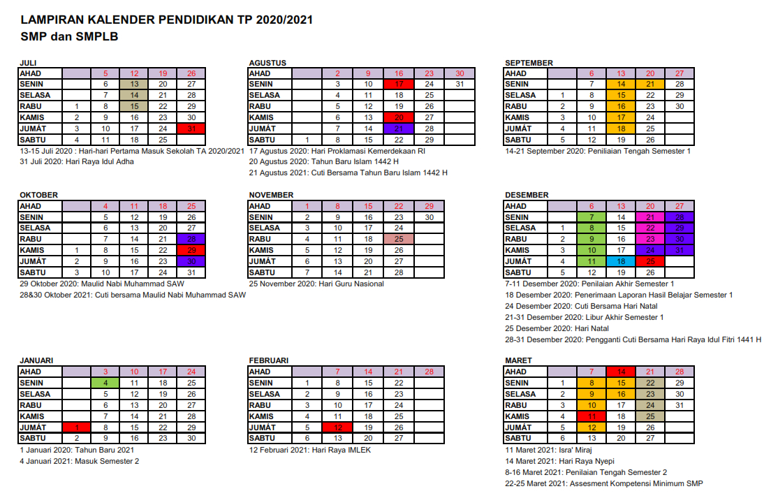 Detail Gambar Kalender Akademik Sekolah Selama 2 Semester Nomer 7