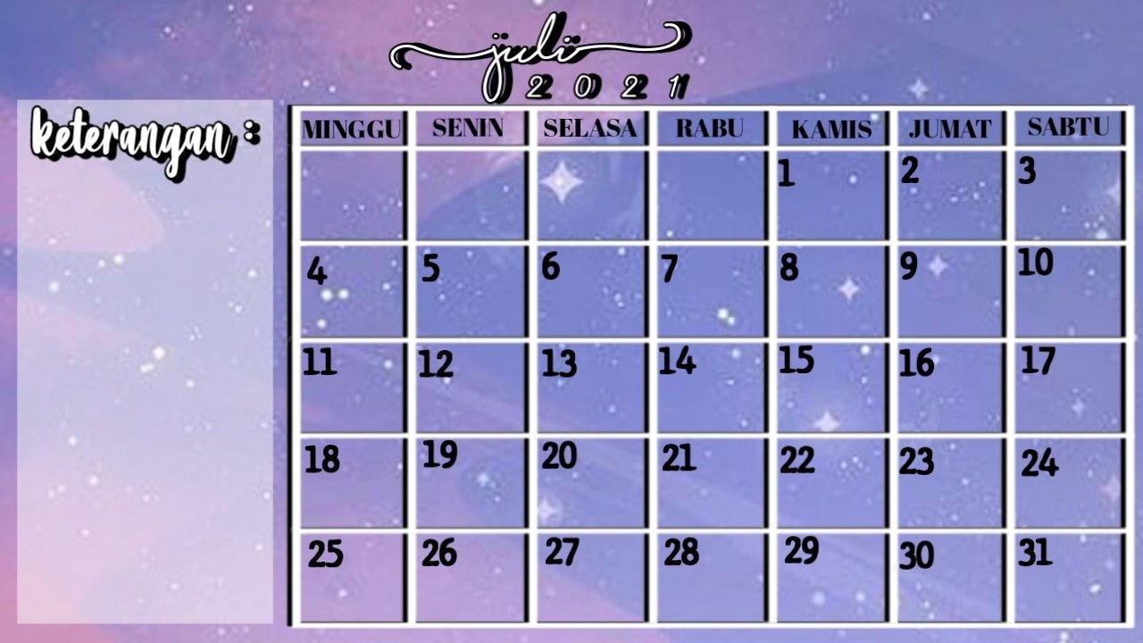 Detail Gambar Kalender Bulan Juli 2021 Nomer 11