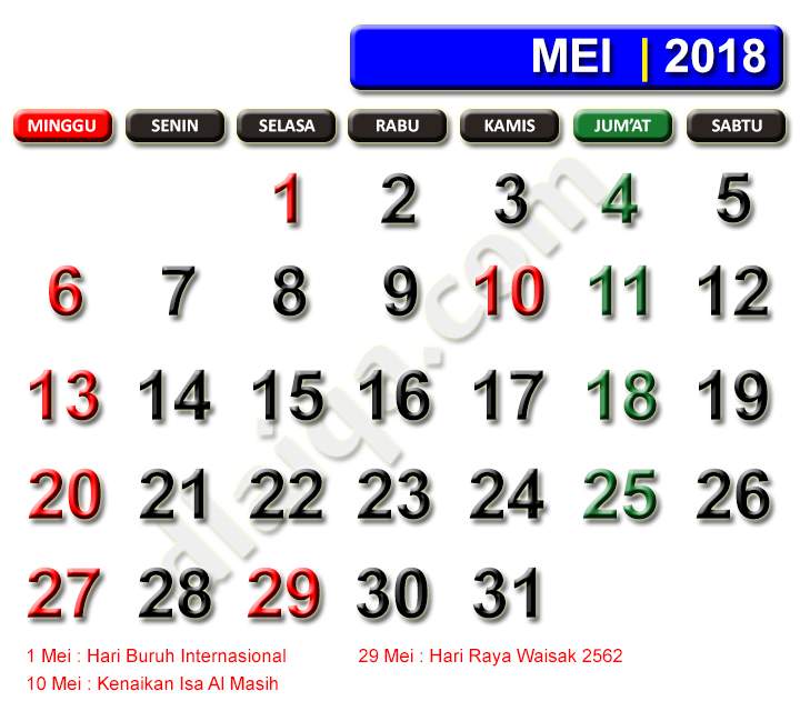 Detail Gambar Kalender Bulan Mei 2018 Nomer 17