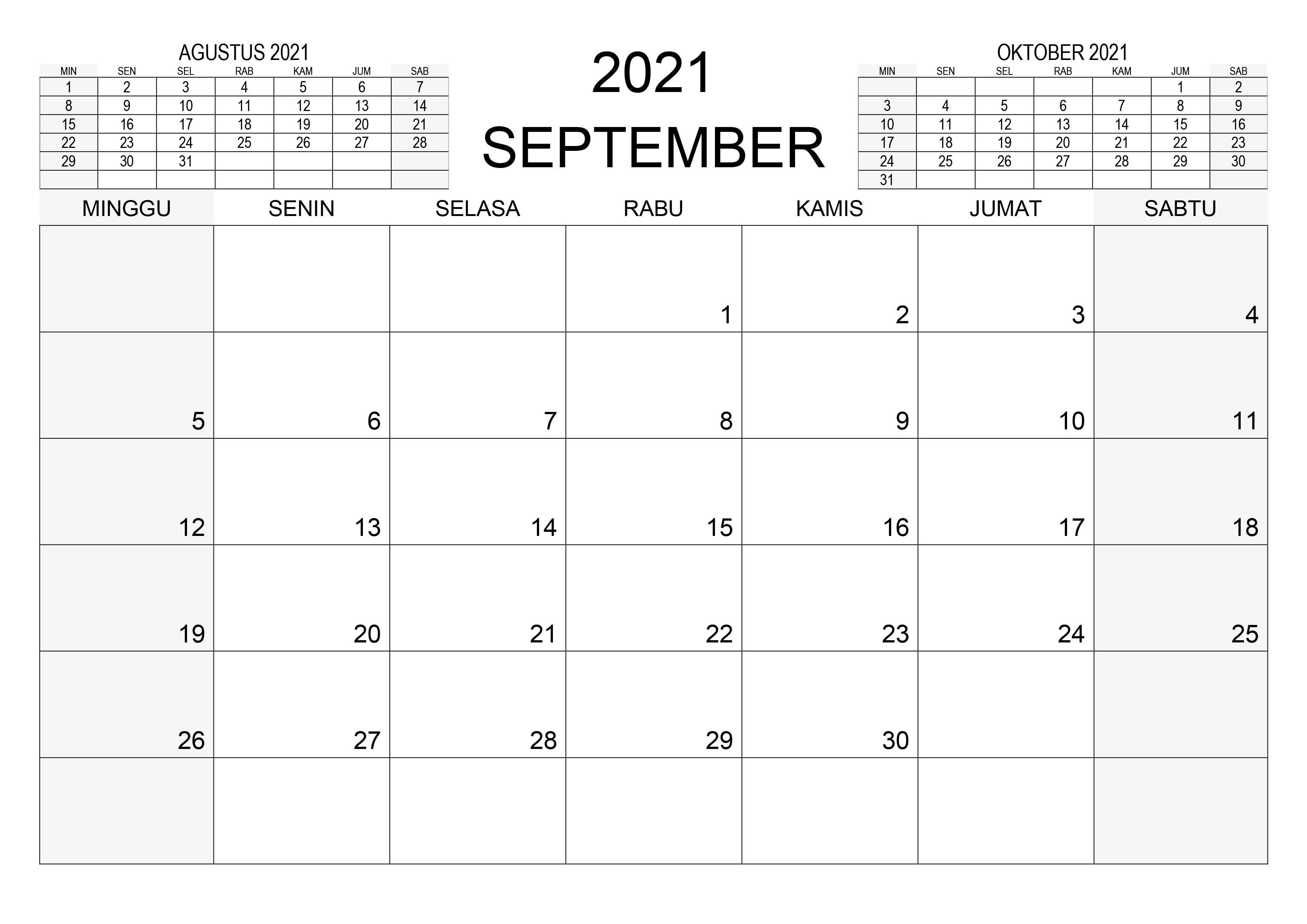 Detail Gambar Kalender Bulan September 2021 Nomer 14