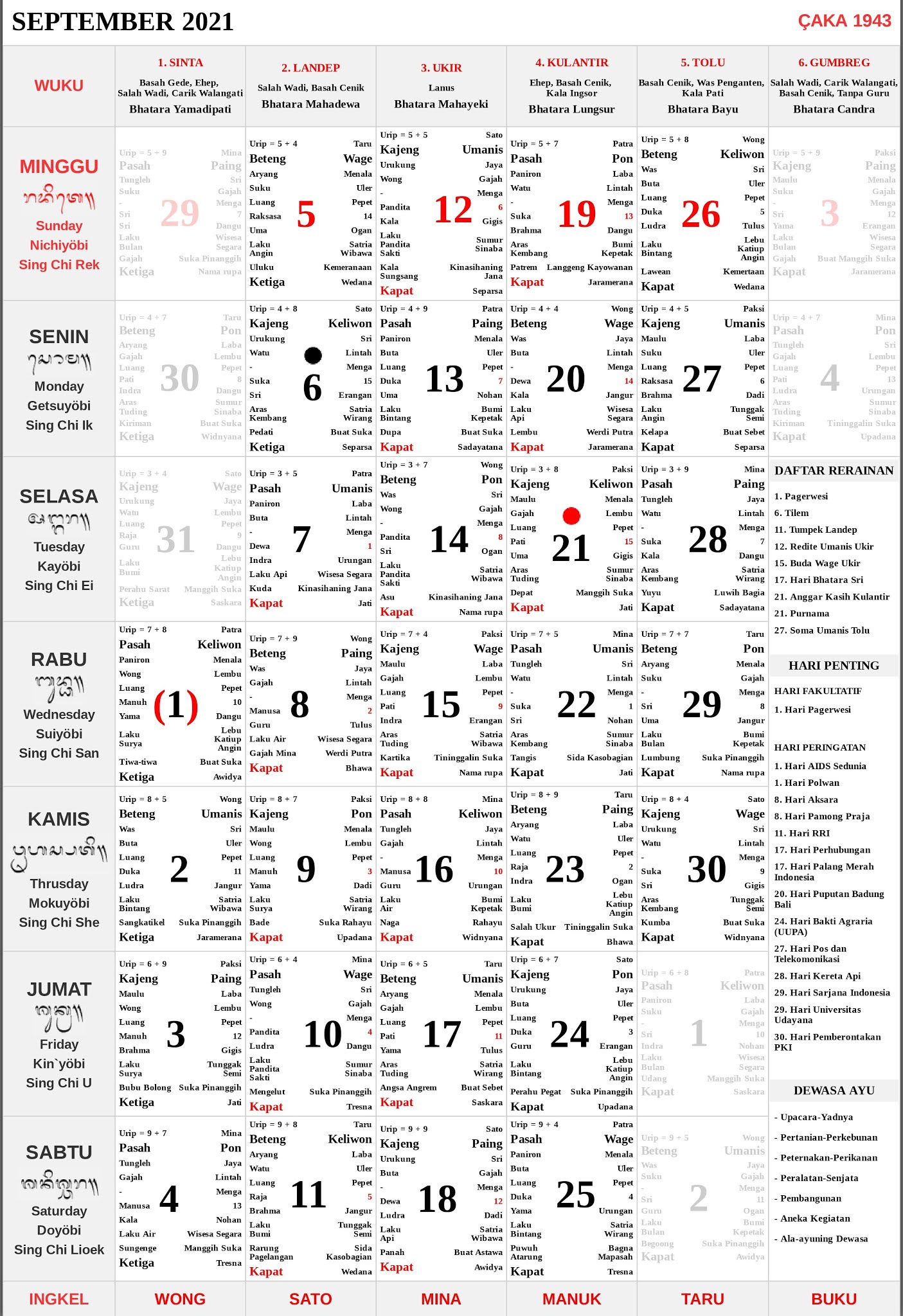 Detail Gambar Kalender Bulan September 2021 Nomer 55