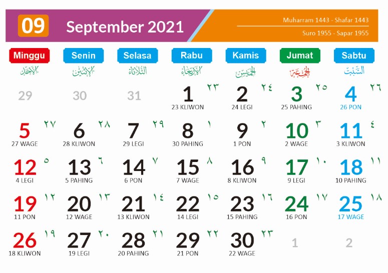 Detail Gambar Kalender Bulan September 2021 Nomer 8