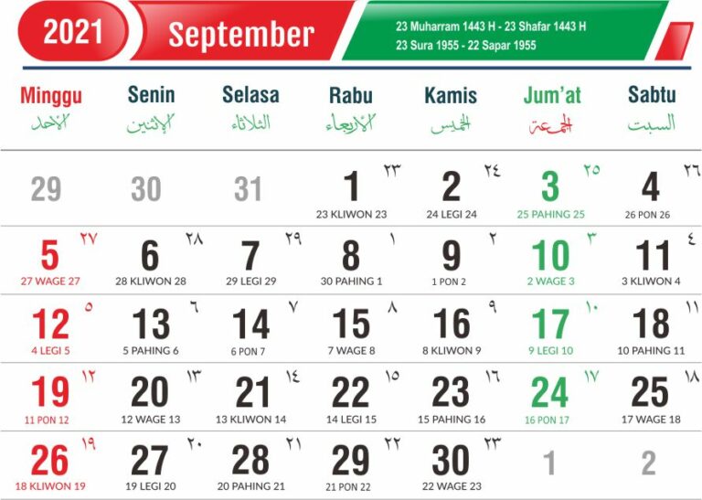 Detail Gambar Kalender Bulan September 2021 Nomer 9