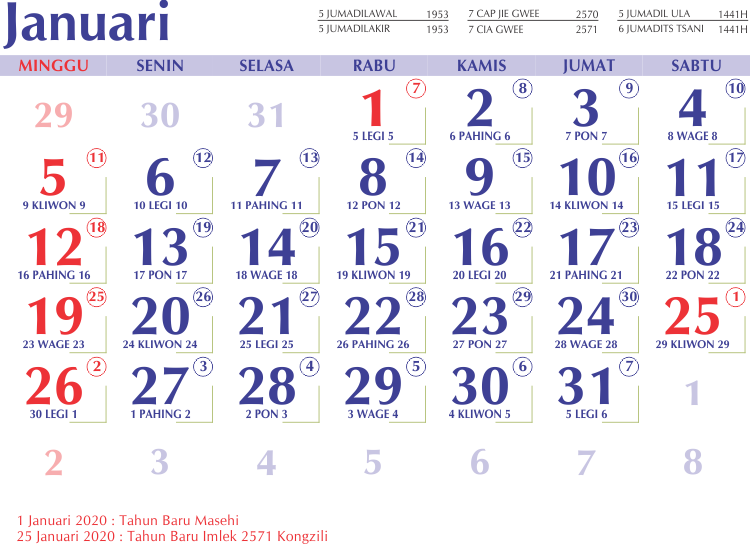 Detail Gambar Kalender Jawa 2020 Nomer 23