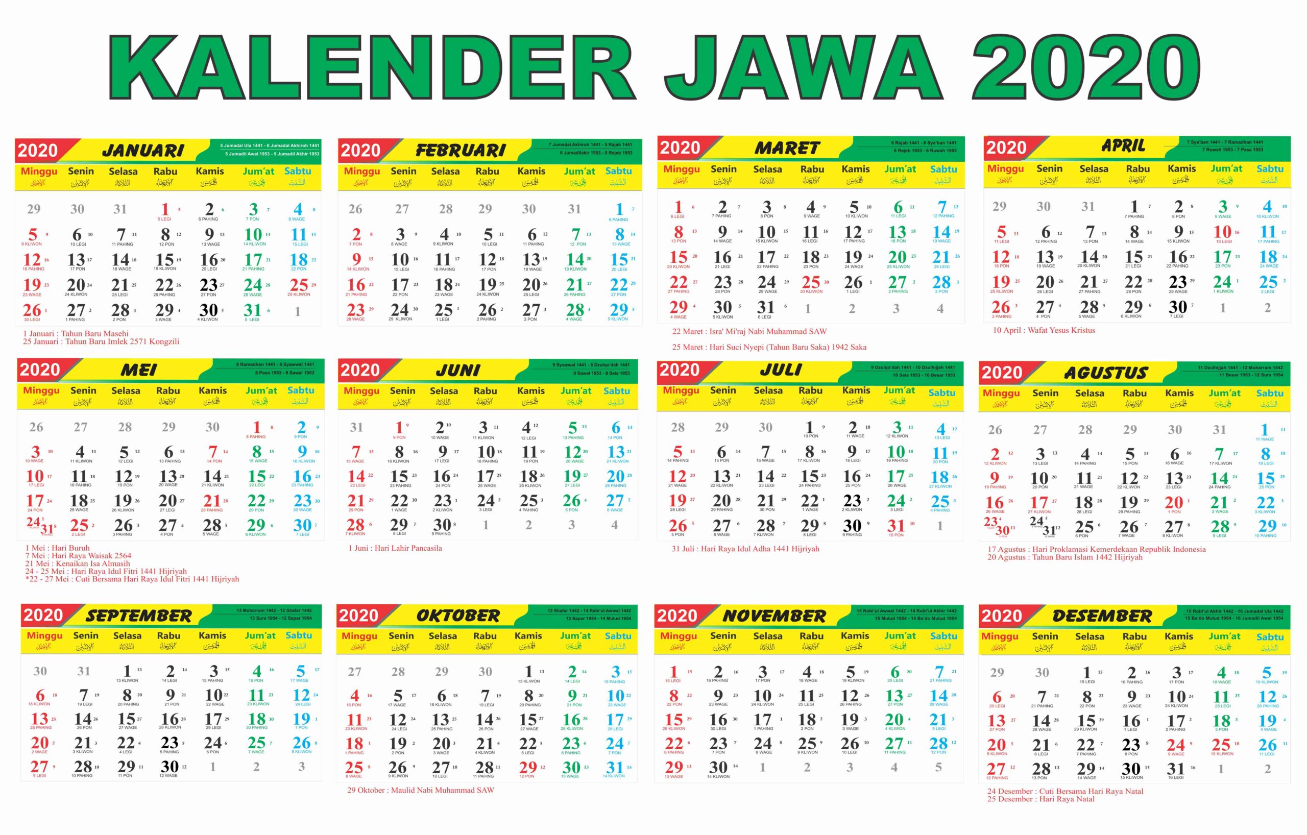 Detail Gambar Kalender Jawa 2020 Nomer 8