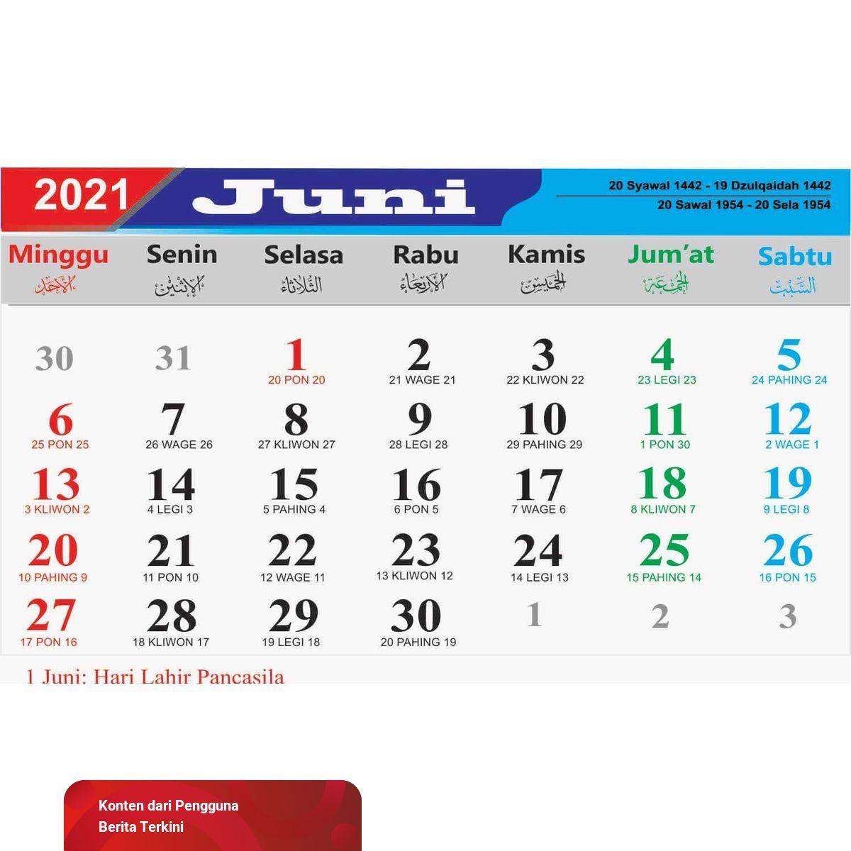 Detail Gambar Kalender Juni 2021 Nomer 36