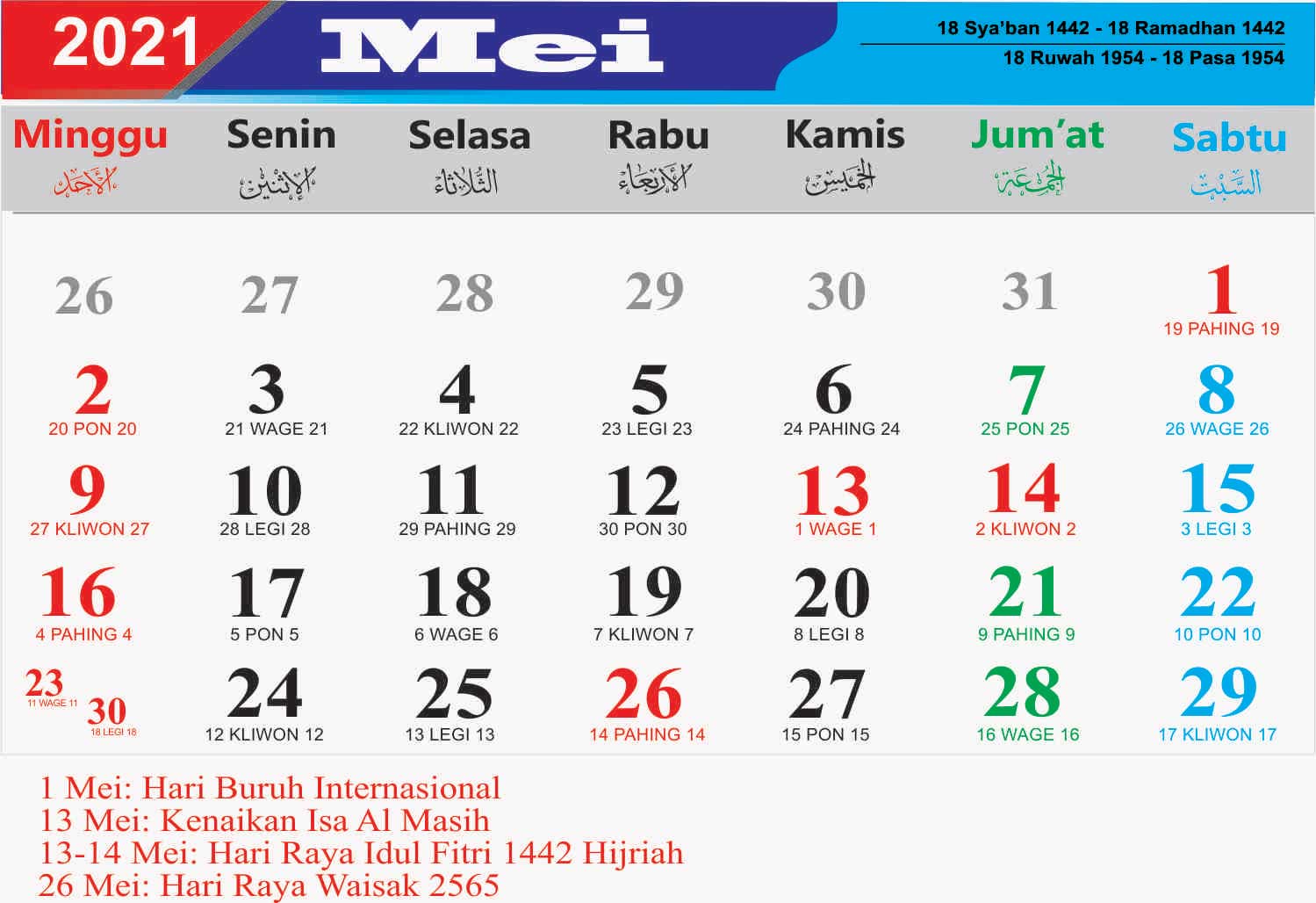 Detail Gambar Kalender Mei 2021 Nomer 2