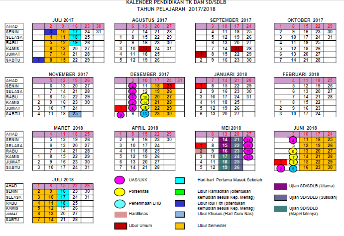 Detail Gambar Kalender Pendidikan Tahun 2018 Nomer 17