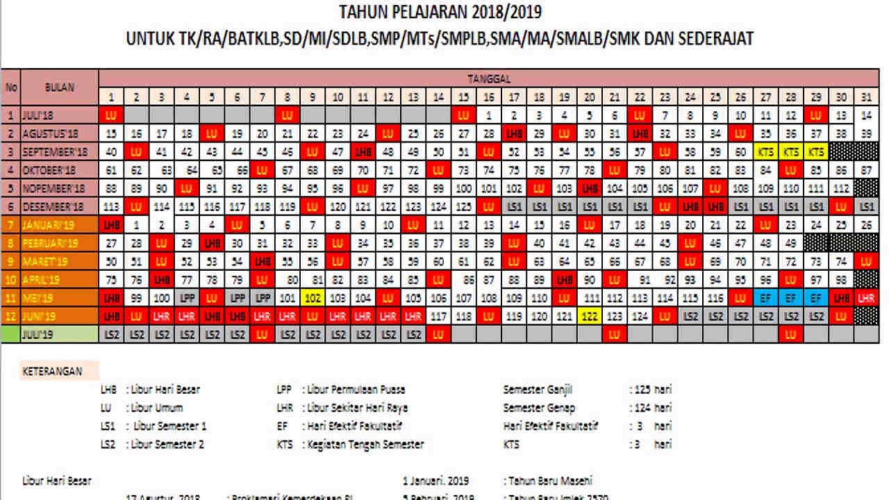 Detail Gambar Kalender Pendidikan Tahun 2018 Nomer 4