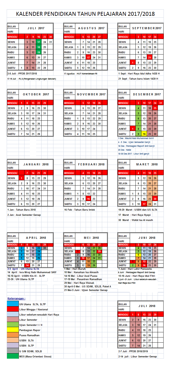 Detail Gambar Kalender Pendidikan Tahun 2018 Nomer 7