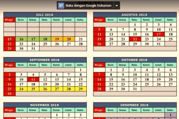 Detail Gambar Kalender Pendidikan Tahun 2018 Nomer 9