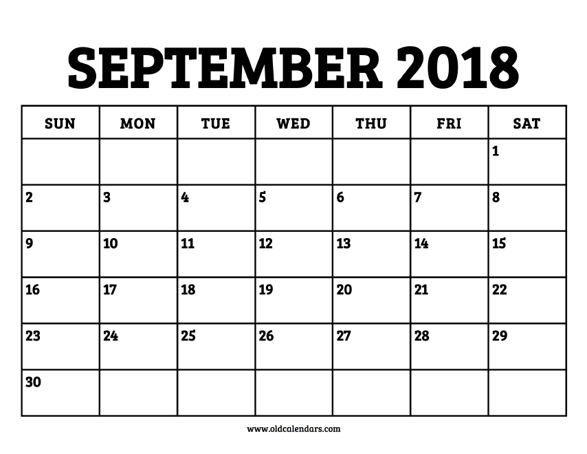 Gambar Kalender September 2018 - KibrisPDR