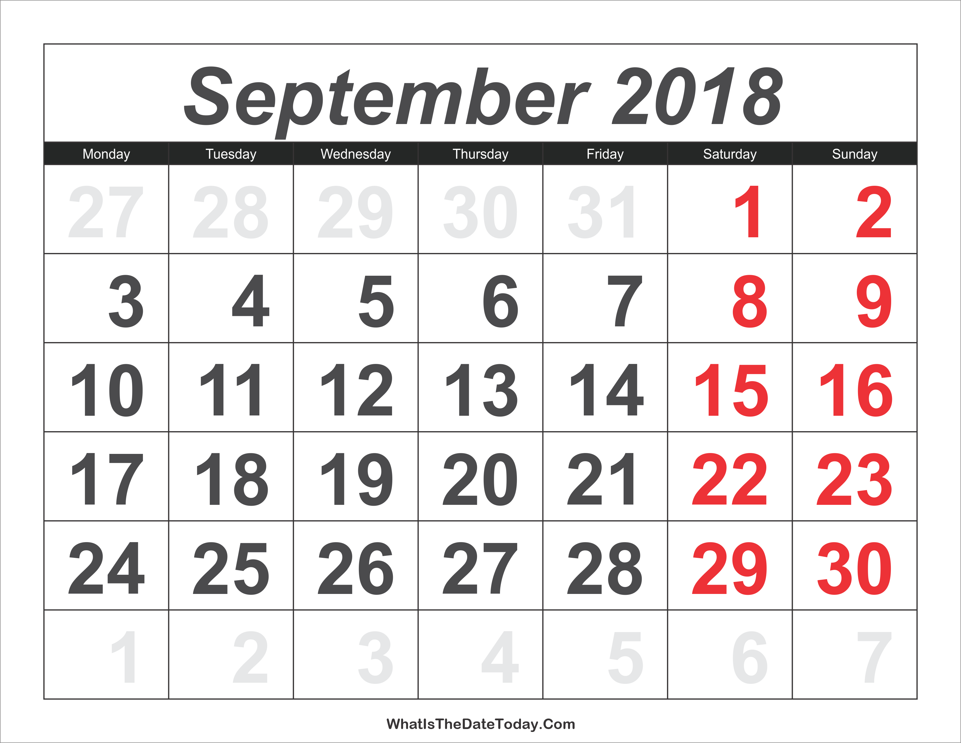 Detail Gambar Kalender September 2018 Nomer 28