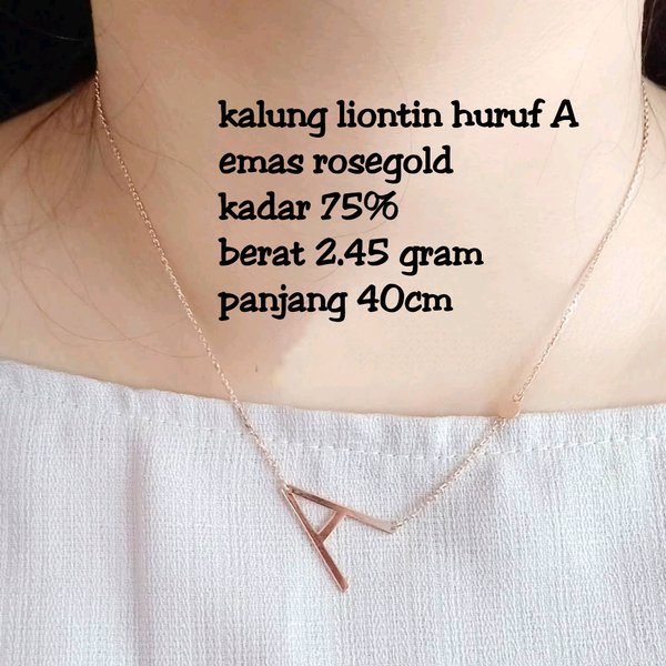 Detail Gambar Kalung Emas Huruf Nomer 36