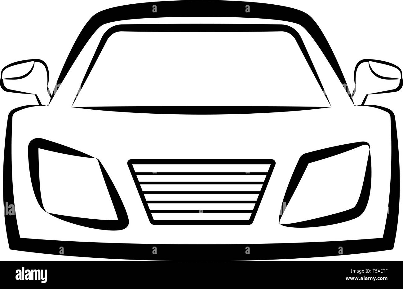 Detail Car Drawing From Front Nomer 8