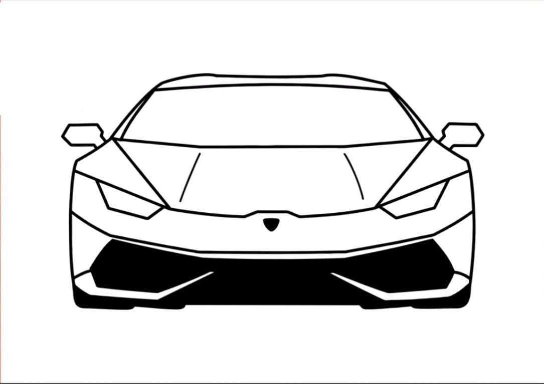 Detail Car Drawing From Front Nomer 9