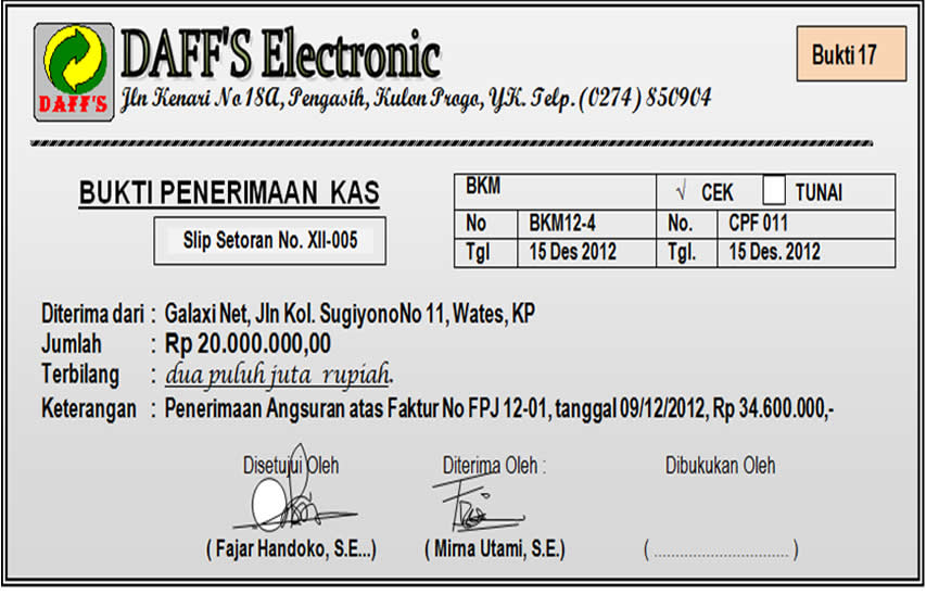 Detail Contoh Kas Keluar Nomer 20