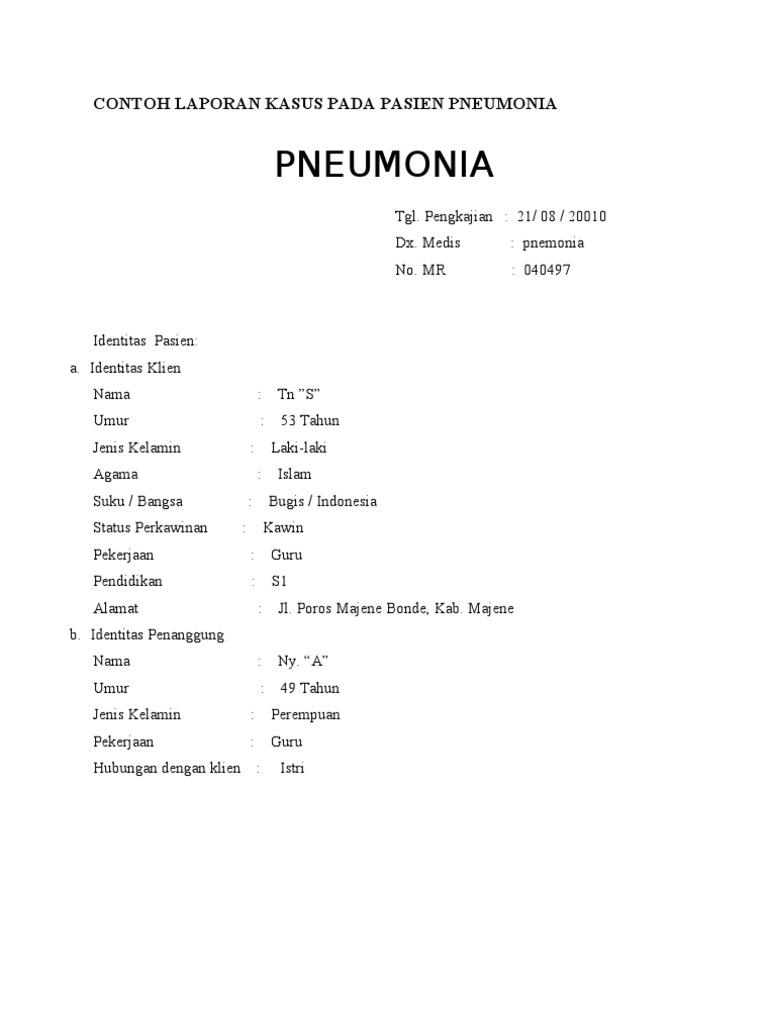 Detail Contoh Kasus Pneumonia Nomer 12