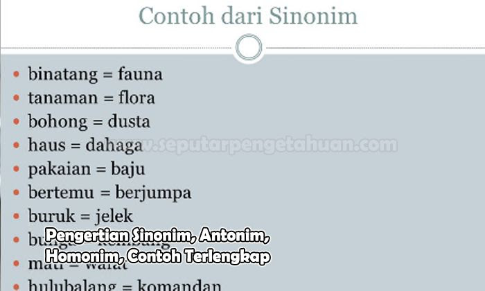 Detail Contoh Kata Antonim Nomer 18