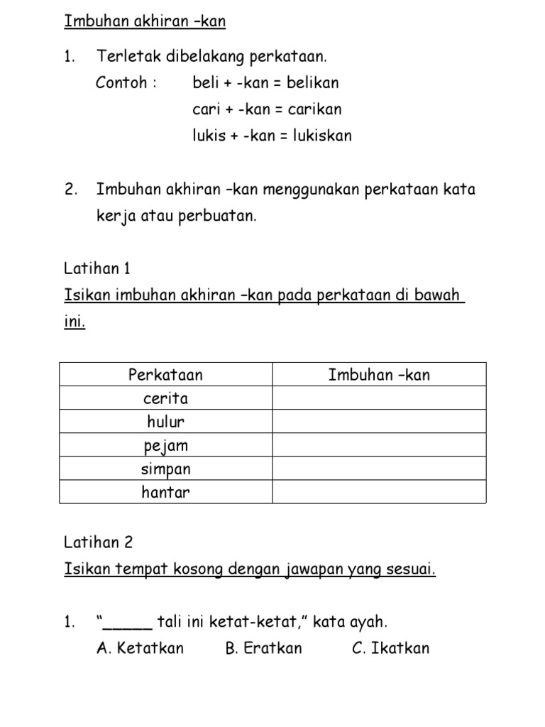 Detail Contoh Kata Awalan Dan Akhiran Nomer 29