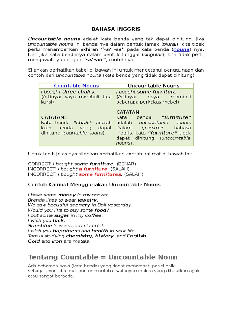 Detail Contoh Kata Countable Noun Nomer 53