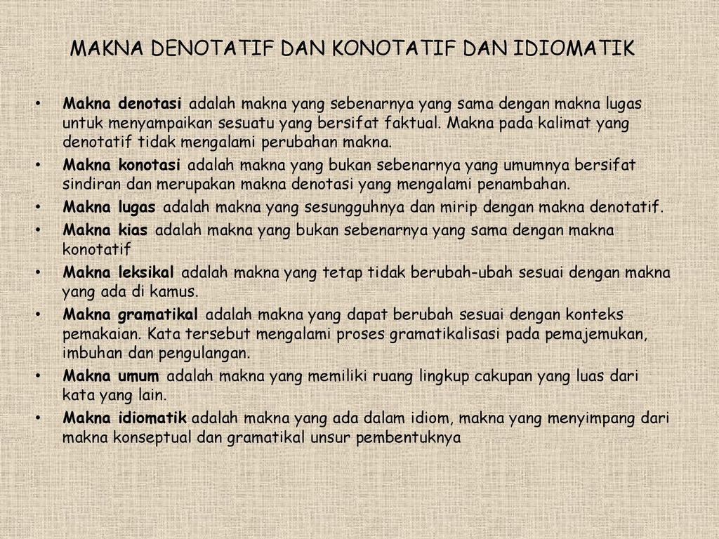 Detail Contoh Kata Denotasi Dan Konotasi Nomer 23