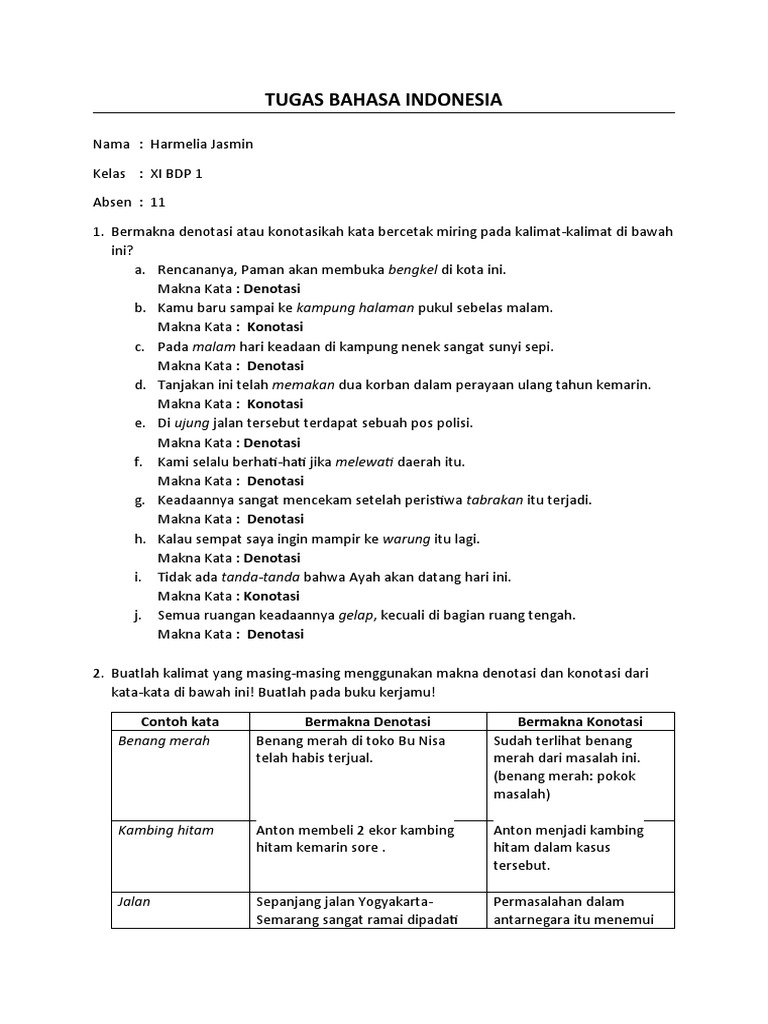 Detail Contoh Kata Denotasi Dan Konotasi Nomer 7