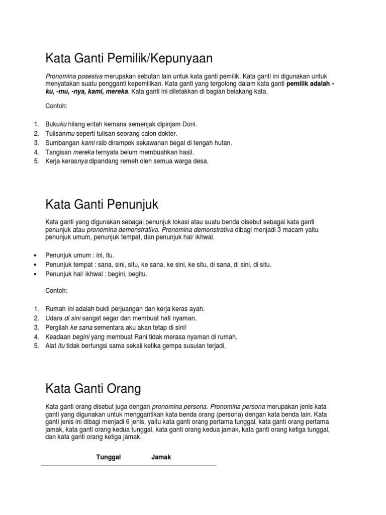 Detail Contoh Kata Ganti Penunjuk Nomer 4