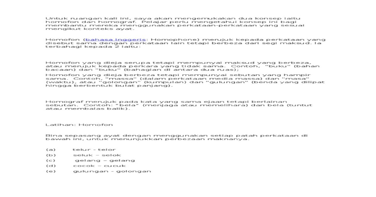 Detail Contoh Kata Homograf Nomer 53