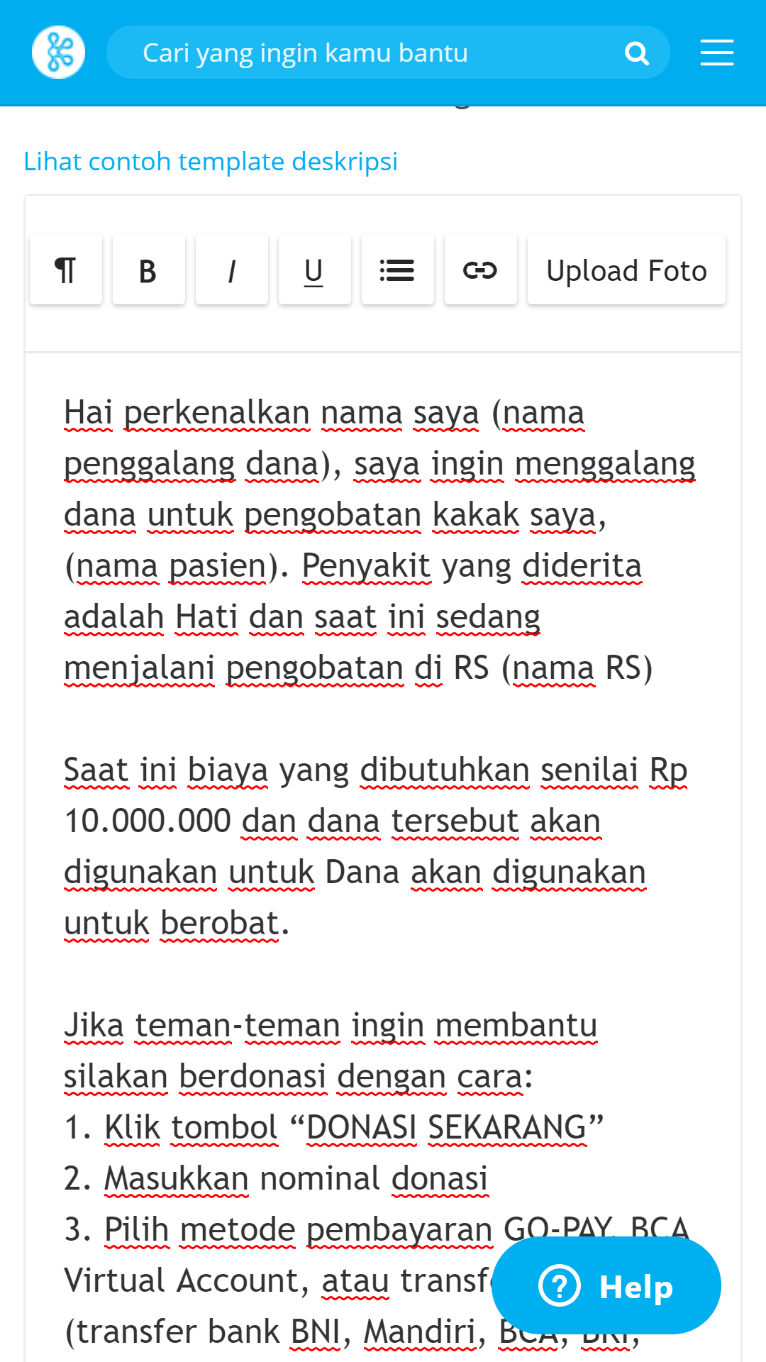 Detail Contoh Kata Kata Penggalangan Dana Orang Sakit Nomer 12