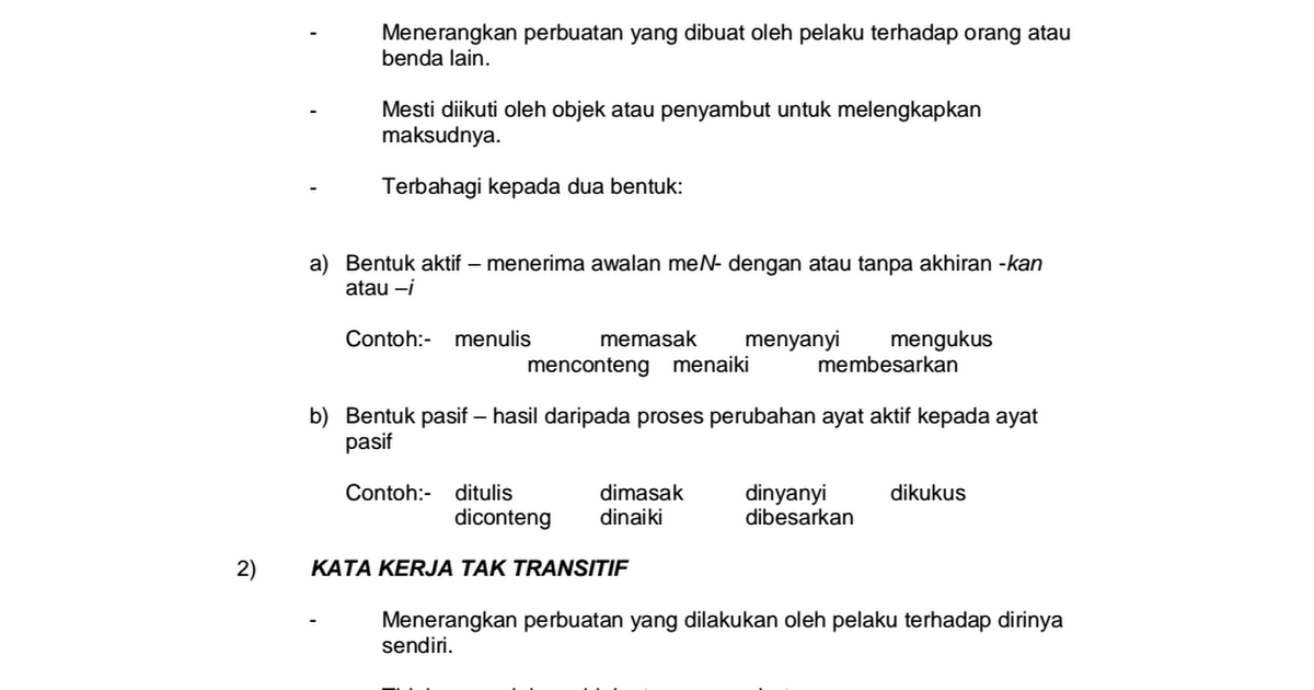 Detail Contoh Kata Kerja Aktif Dan Pasif Nomer 28