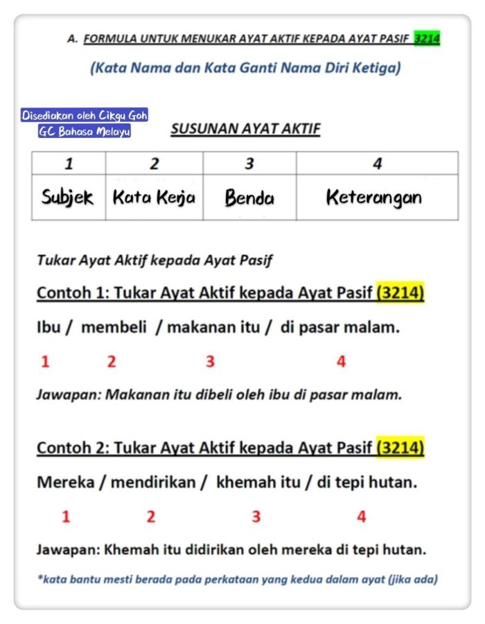 Detail Contoh Kata Kerja Aktif Dan Pasif Nomer 32