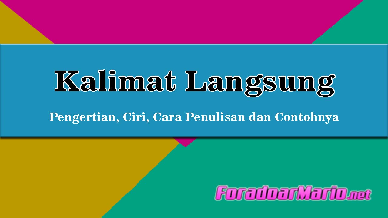 Detail Contoh Kata Langsung Nomer 42