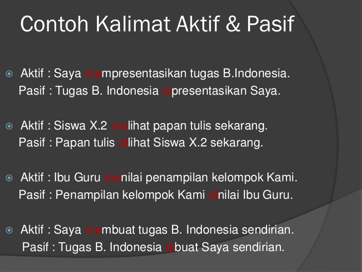 Detail Contoh Kata Pasif Nomer 2