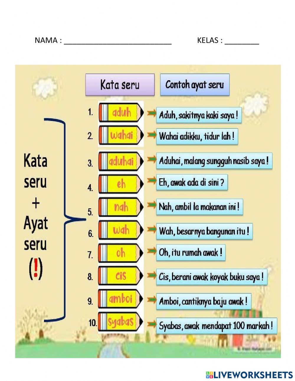 Detail Contoh Kata Seru Nomer 46