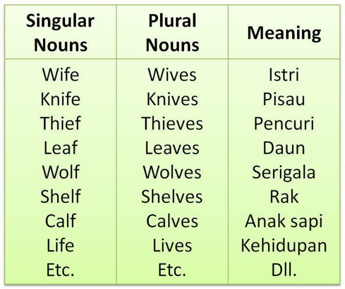 Detail Contoh Kata Singular Dan Plural Nomer 3