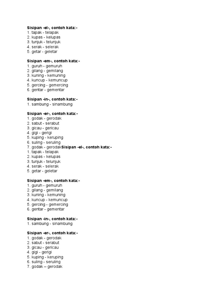 Detail Contoh Kata Sisipan Nomer 27