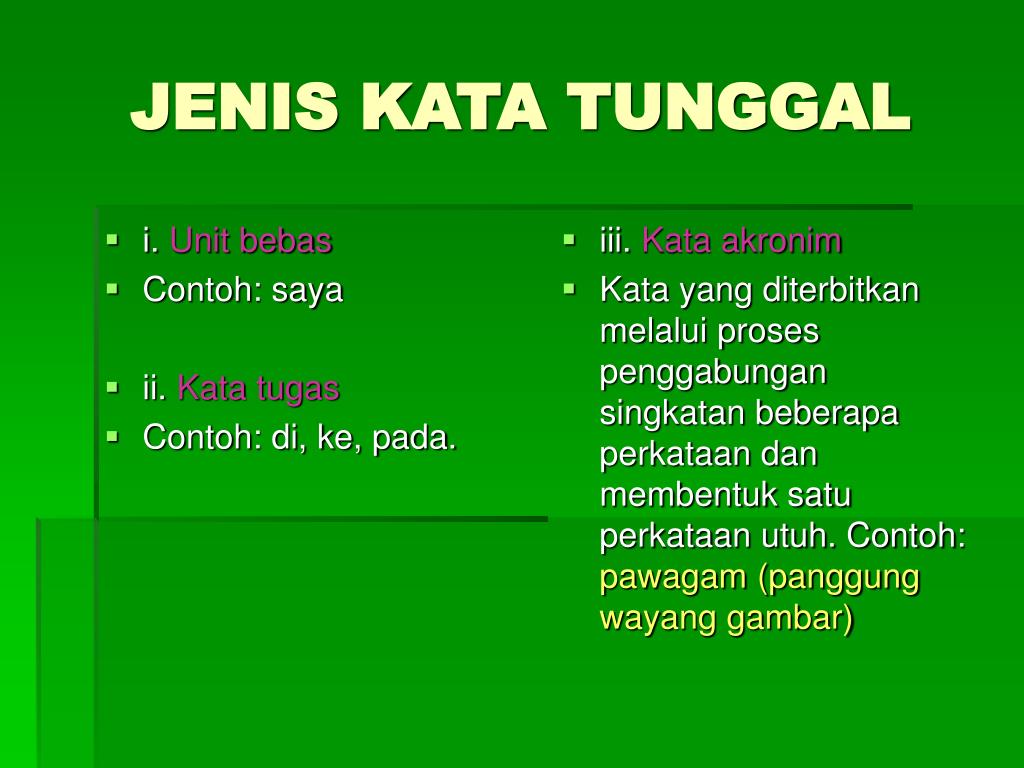 Detail Contoh Kata Tunggal Nomer 27