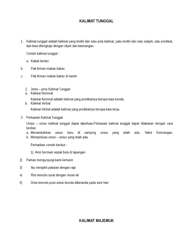 Detail Contoh Kata Tunggal Nomer 5