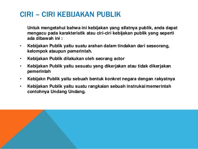 Detail Contoh Kebijakan Publik Nomer 48