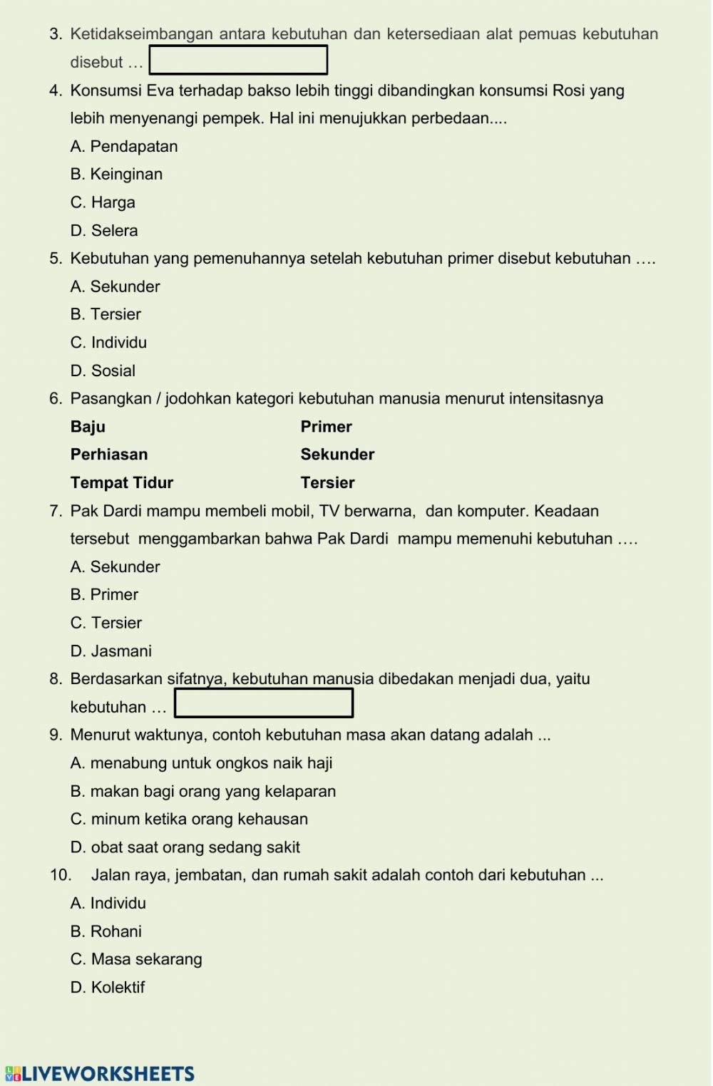 Detail Contoh Kebutuhan Menurut Sifatnya Nomer 41