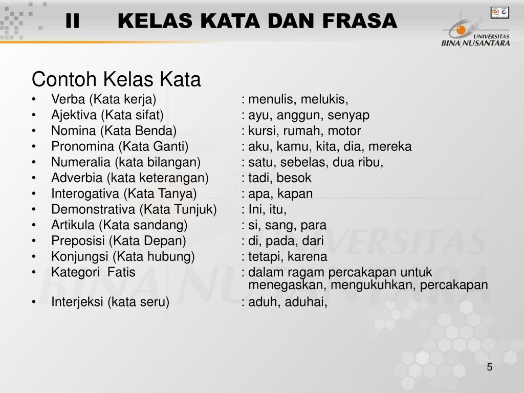 Detail Contoh Kelas Kata Nomer 6