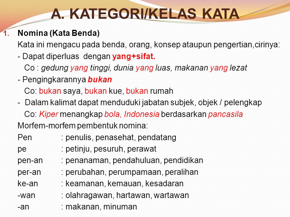 Detail Contoh Kelas Kata Nomer 7