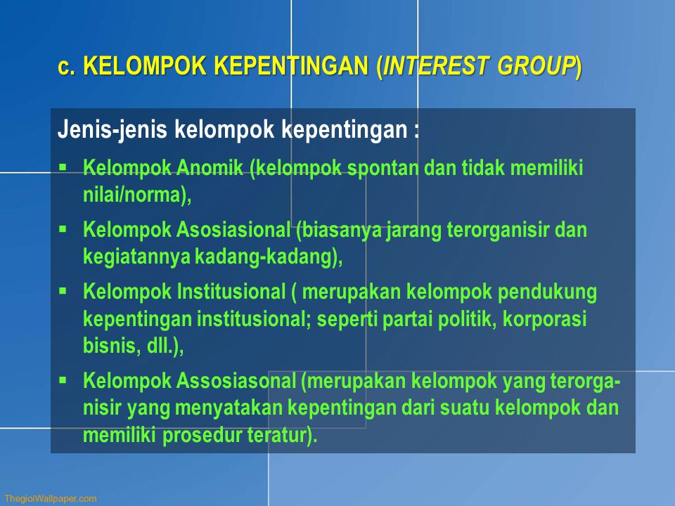 Detail Contoh Kelompok Kepentingan Nomer 19