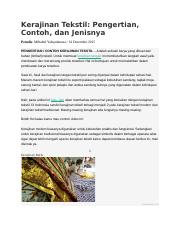 Detail Contoh Kerajinan Tekstil Tradisional Nomer 20