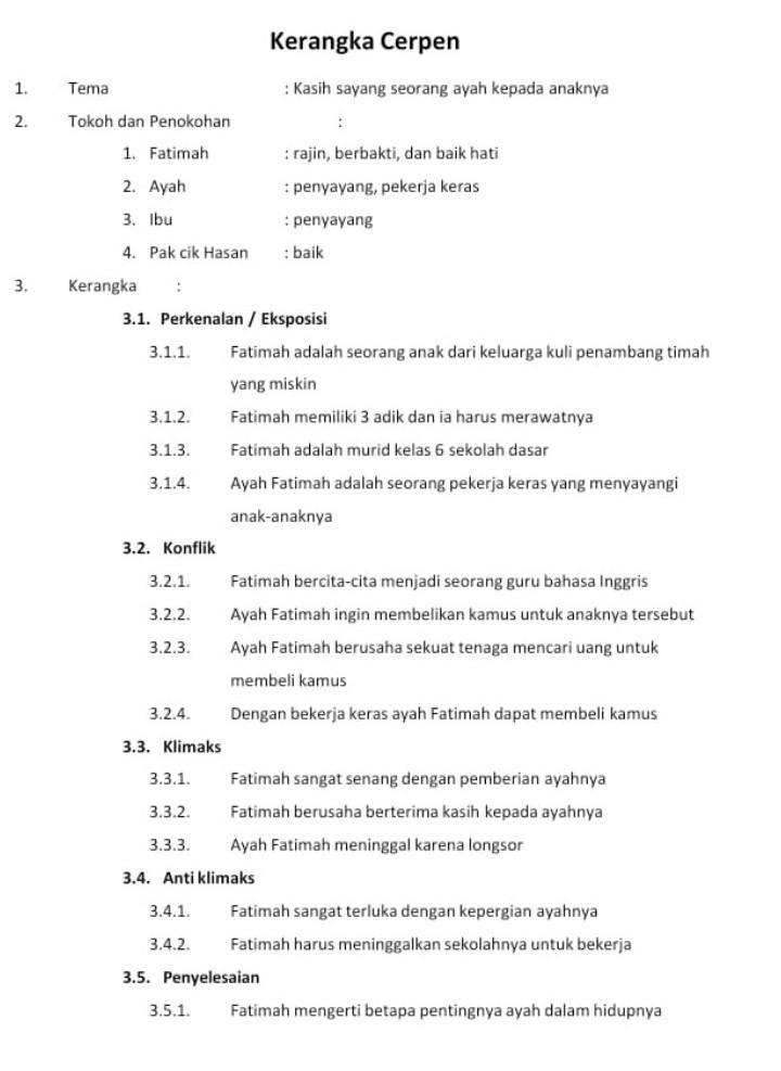 Detail Contoh Kerangka Cerpen Nomer 2