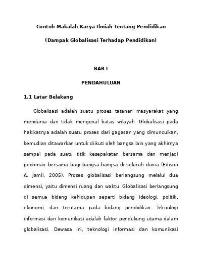 Detail Contoh Kerangka Karya Ilmiah Sederhana Nomer 20