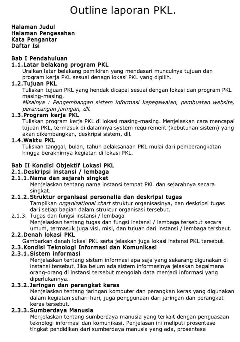 Detail Contoh Kerangka Laporan Nomer 27