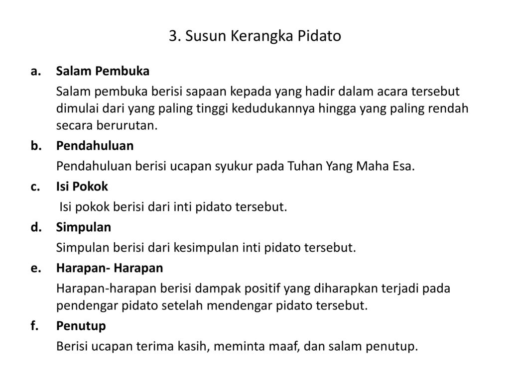 Detail Contoh Kerangka Pidato Nomer 25